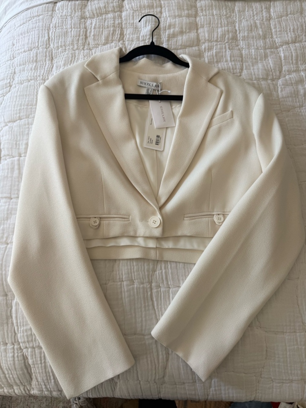 Shona Joy Off-White Cropped Blazer